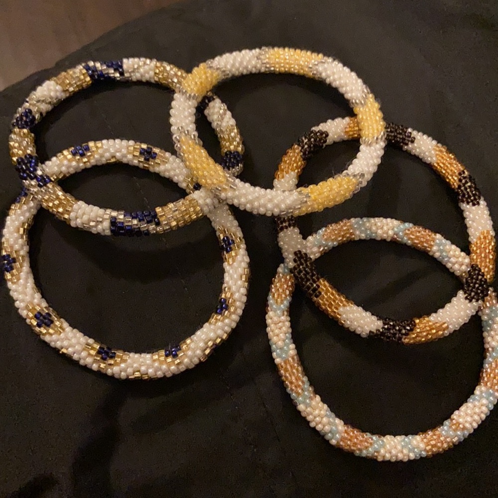 Nepalese glass bead bracelet set